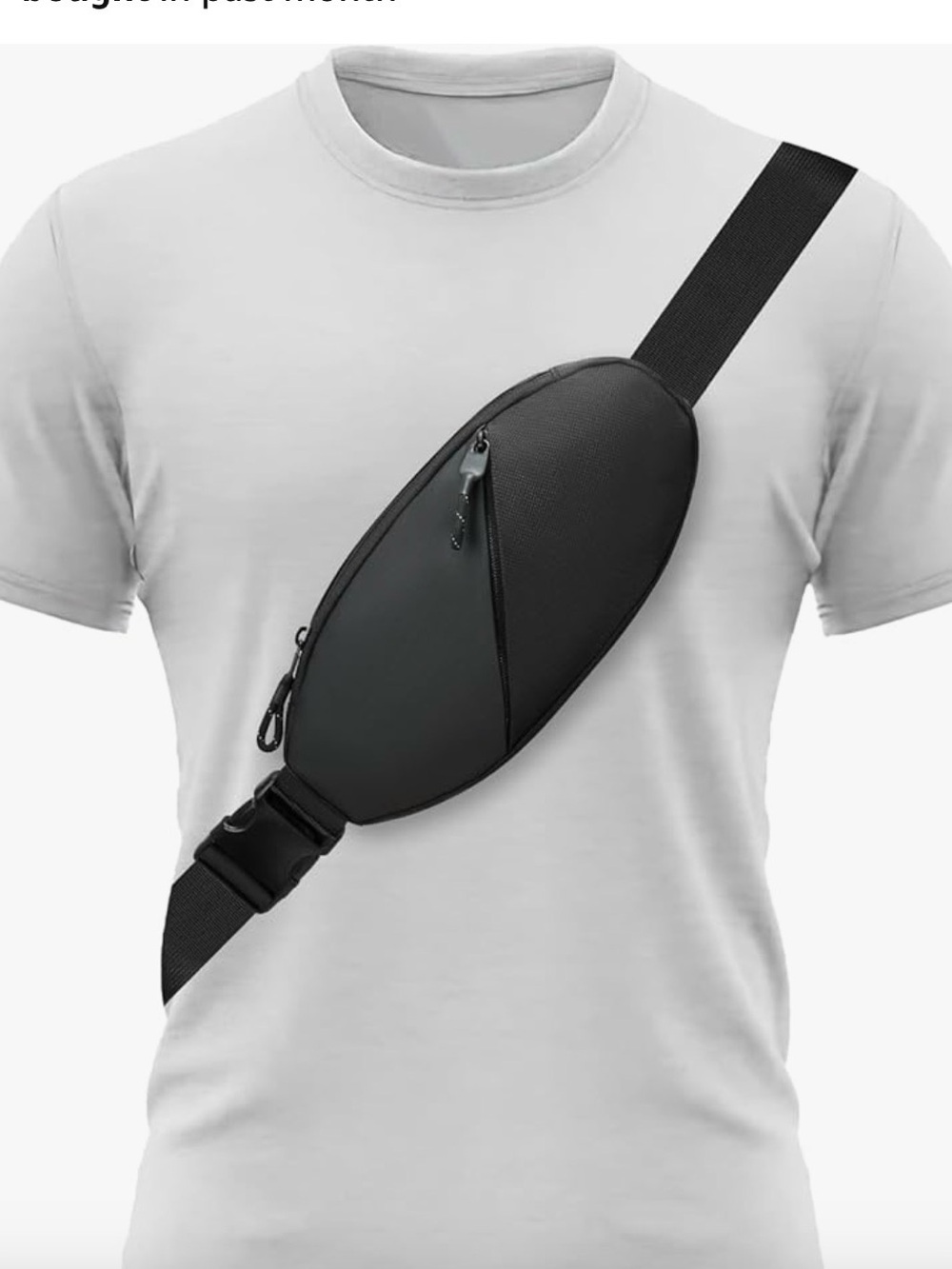 Modern Black Sling Belt Bag for Men